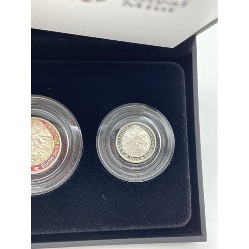408 - ROYAL MINT 2010 UK BRITANNIA FOUR COIN SILVER PROOF SET