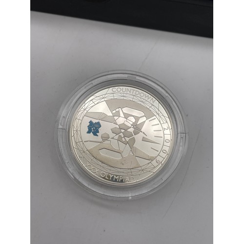 445 - ROYAL MINT UK COUNTDOWN TO LONDON 2012 - 2009 SILVER PROOF £5 COIN (one missing)