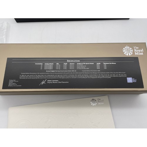 400 - BOXED THE QUEENS CORONATION 60TH ANNIVERSARY 1953 TO 2013 FOUR COIN SILVER PROOF SET