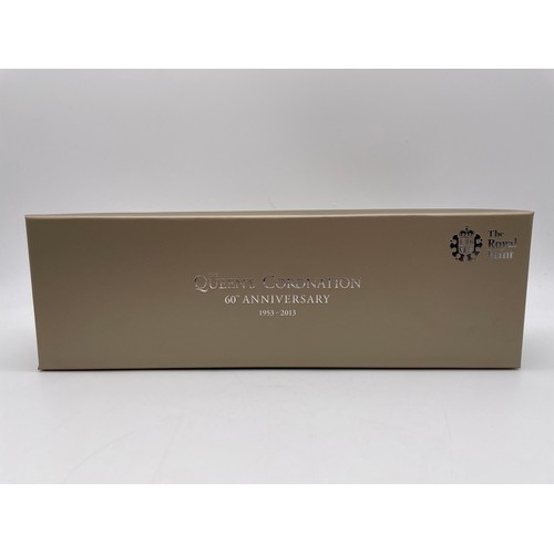 400 - BOXED THE QUEENS CORONATION 60TH ANNIVERSARY 1953 TO 2013 FOUR COIN SILVER PROOF SET
