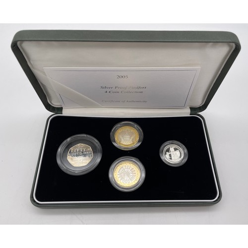 410 - ROYAL MINT 2005 UK SILVER PROOF PIEDFORT FOUR COIN SET