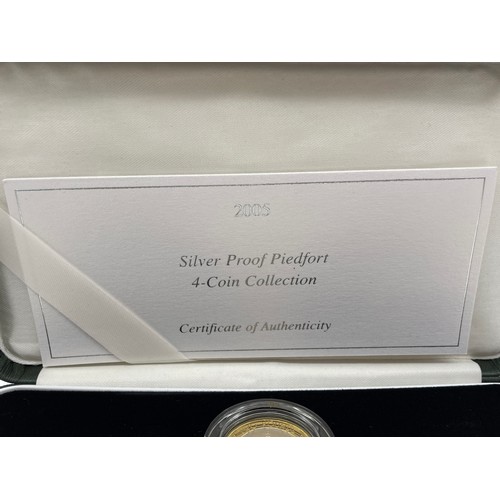 410 - ROYAL MINT 2005 UK SILVER PROOF PIEDFORT FOUR COIN SET