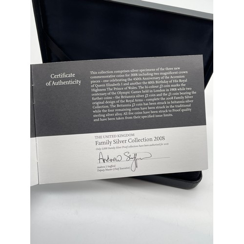 411 - ROYAL MINT 2008 UK FAMILY SILVER COLLECTION FIVE PIECE SET