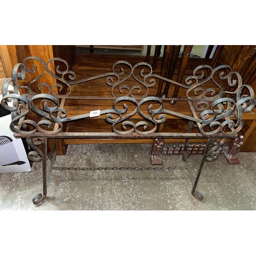 58 - WROUGHT IRON WORK OBLONG TROUGH PLANT STAND