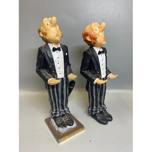 225 - SELECTION OF RESIN NOVELTY WAITER FIGURES AND BOTTLE HOLDERS