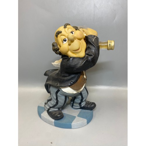 225 - SELECTION OF RESIN NOVELTY WAITER FIGURES AND BOTTLE HOLDERS