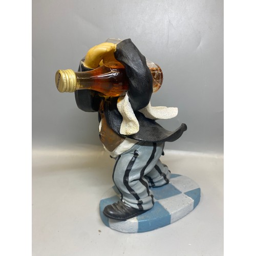 225 - SELECTION OF RESIN NOVELTY WAITER FIGURES AND BOTTLE HOLDERS
