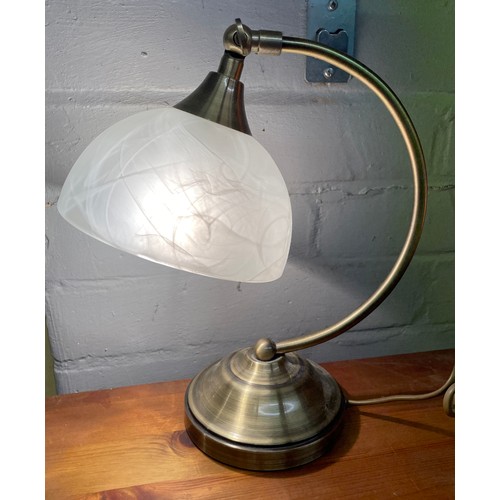 178 - MOTTLED GLASS SHADE DESK LAMP