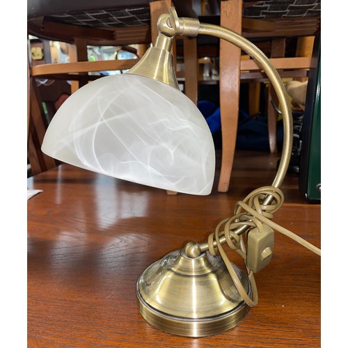 178 - MOTTLED GLASS SHADE DESK LAMP