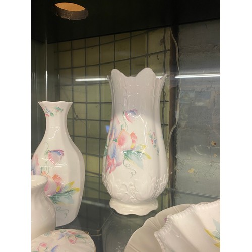 230 - SELECTION OF AYNSLEY BONE CHINA LITTLE SWEETHEART VASES, LIDDED POTS, LOBED DISH AND PLATE