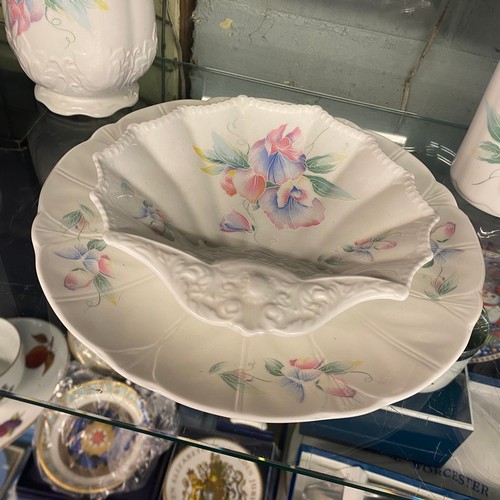 230 - SELECTION OF AYNSLEY BONE CHINA LITTLE SWEETHEART VASES, LIDDED POTS, LOBED DISH AND PLATE