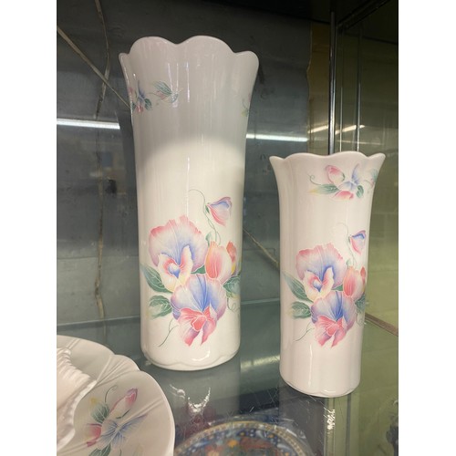 230 - SELECTION OF AYNSLEY BONE CHINA LITTLE SWEETHEART VASES, LIDDED POTS, LOBED DISH AND PLATE