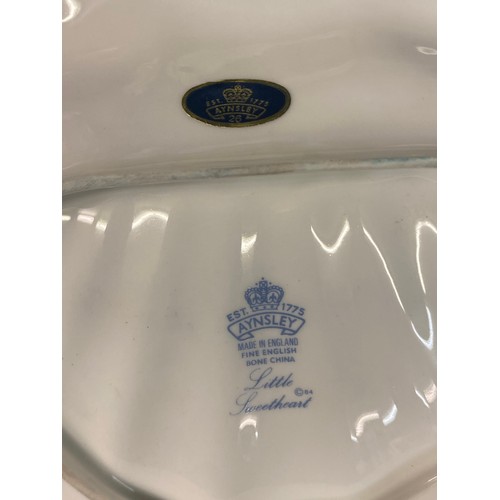 230 - SELECTION OF AYNSLEY BONE CHINA LITTLE SWEETHEART VASES, LIDDED POTS, LOBED DISH AND PLATE