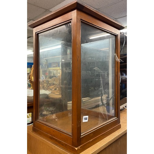 168 - GLAZED MAHOGANY CABINET