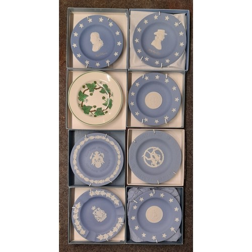 218 - SELECTION OF BOXED WEDGWOOD JASPER WARE PIN DISHES AND OBLONG TRAYS