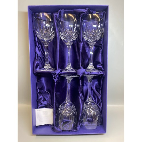 233 - BOXED SET OF EDINBURGH CRYSTAL WINE GLASSES AND ONE OTHER