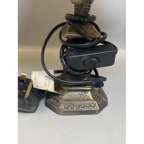 277 - TWO DECORATIVE SMALL TABLE LAMPS WITH STAINED GLASS SHADES