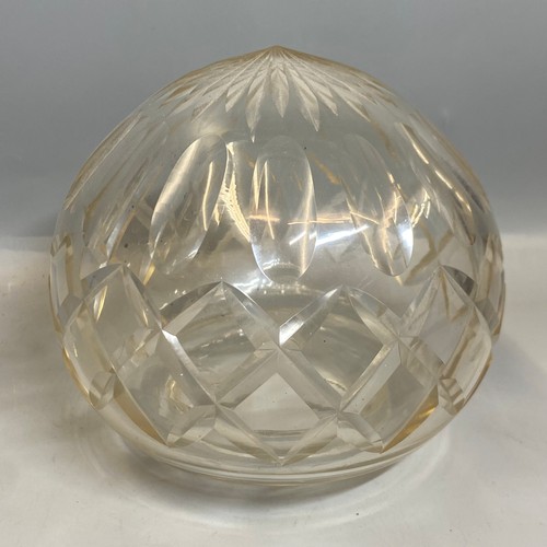 280 - SMALL CUT GLASS HOBNAIL MUSHROOM TABLE LAMP