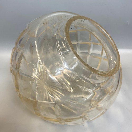280 - SMALL CUT GLASS HOBNAIL MUSHROOM TABLE LAMP