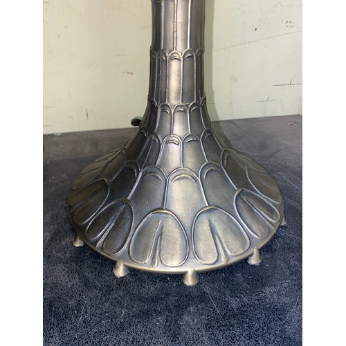 278 - REPRODUCTION TIFFANY INSPIRED TABLE LAMP WITH STAINED GLASS SHADE A/F