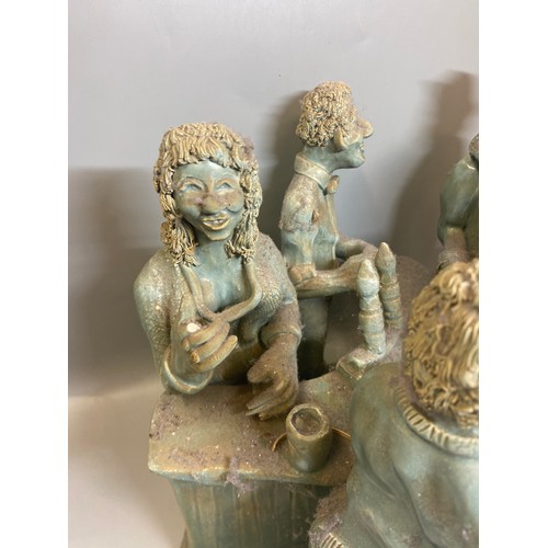 340A - TWO CONTEMPORARY POTTERY FIGURE GROUPS