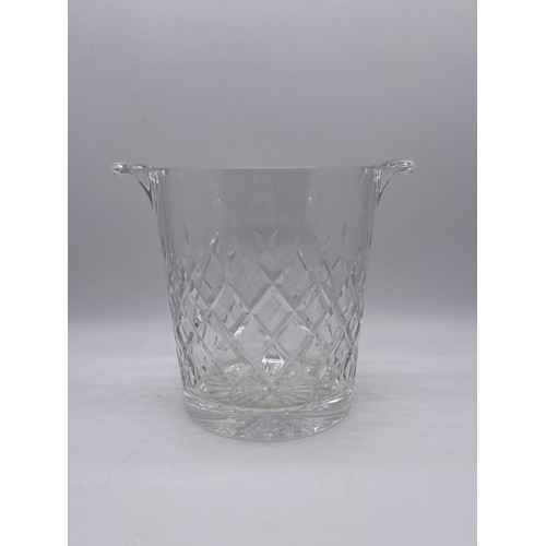 256 - EDINGBURGH CRYSTAL CUT HOBNAIL ETCHED TAPERED ICE PAIL