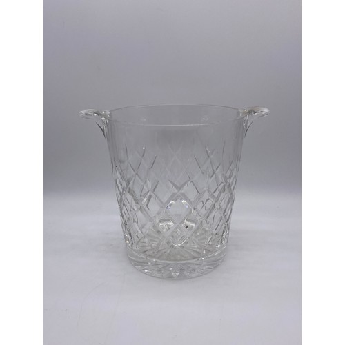 256 - EDINGBURGH CRYSTAL CUT HOBNAIL ETCHED TAPERED ICE PAIL