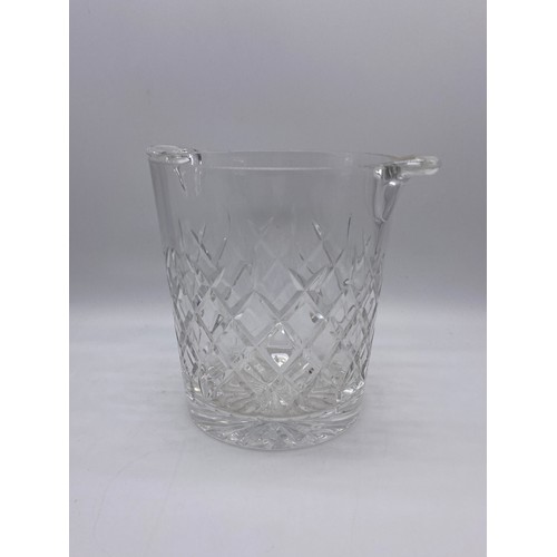 256 - EDINGBURGH CRYSTAL CUT HOBNAIL ETCHED TAPERED ICE PAIL