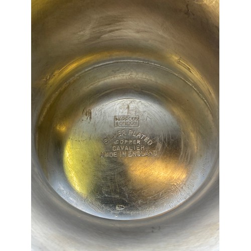 255 - HARRODS OF LONDON SILVER PLATED ON COPPER TWIN HANDLED ICE PAIL
