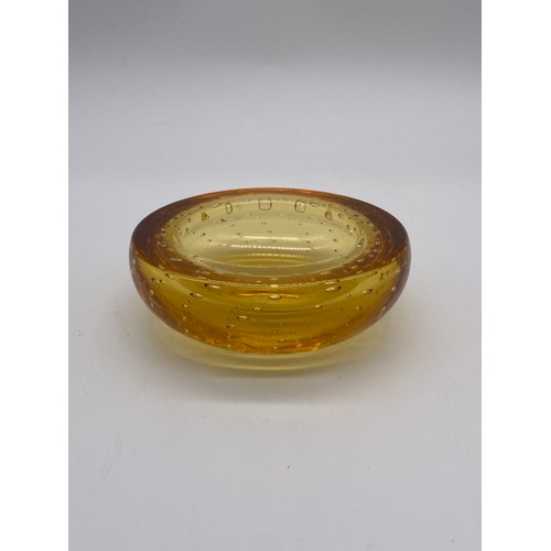 246 - FOUR WHITEFRIARS STYLE COLOURED BUBBLE GLASS DISHES