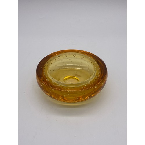 246 - FOUR WHITEFRIARS STYLE COLOURED BUBBLE GLASS DISHES