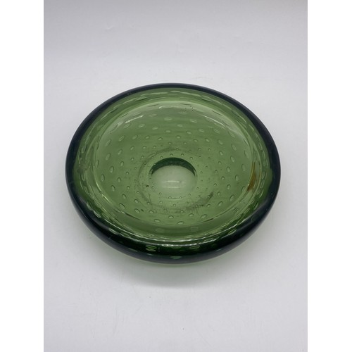 246 - FOUR WHITEFRIARS STYLE COLOURED BUBBLE GLASS DISHES