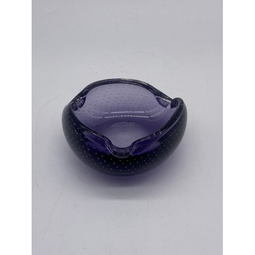 246 - FOUR WHITEFRIARS STYLE COLOURED BUBBLE GLASS DISHES