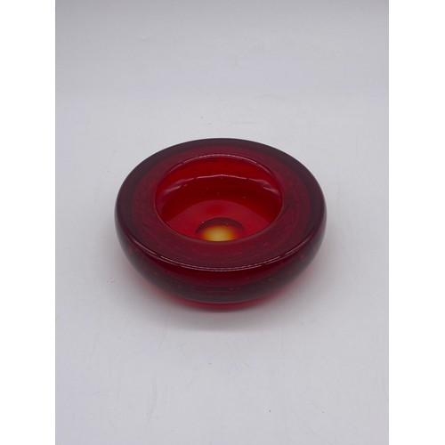246 - FOUR WHITEFRIARS STYLE COLOURED BUBBLE GLASS DISHES