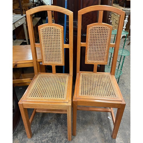 69 - PAIR OF BERGERE CANED HIGH BACK CHAIRS