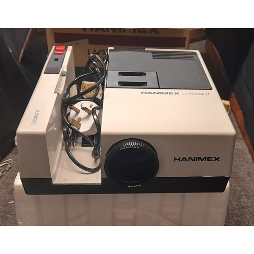 347 - HANNIMEX LARONDE SLIDE PROJECTOR, CAROUSEL AND SCREEN