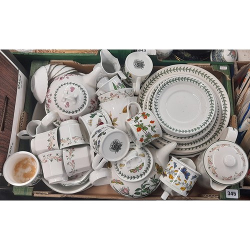 345 - CARTON - PORT MERRION BOTANIC GARDEN PATTERN TABLEWARES, AND ETERNAL BEAU POTTERY