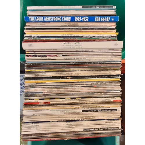 331 - TWO CRATES OF VINYL JAZZ LPS, TRUMPETERS, AND BRASS, CLIFFORD BROWN, MILES DAVIS, RED GIANT, DIZZY G... 