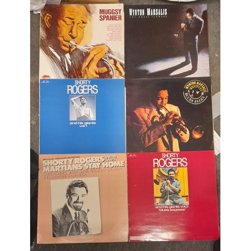 331 - TWO CRATES OF VINYL JAZZ LPS, TRUMPETERS, AND BRASS, CLIFFORD BROWN, MILES DAVIS, RED GIANT, DIZZY G... 