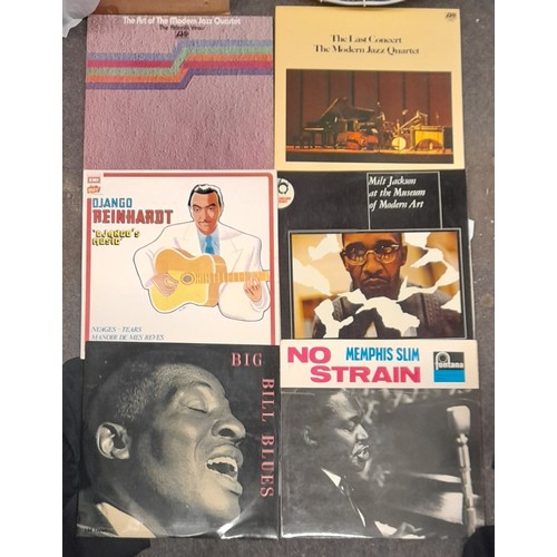 329 - CARTON OF VINYL LP RECORDS JAZZ, PIANISTS, BASS, AND PERCUSSION, INCLUDING GILL EVANS, BUD POWELL, C... 