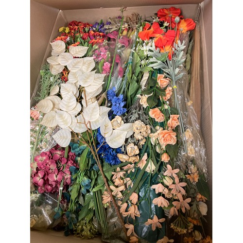 63 - TWO BOXES OF ARTIFICIAL FLOWERS