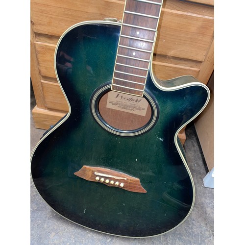 44 - GREEN WESTFIELD ACOUSTIC GUITAR MODEL NUMBER TF656P