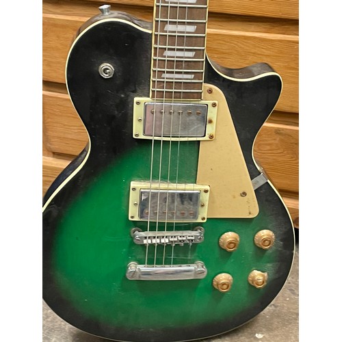 43 - AXL GREEN AND BLACK LES PAUL STYLE ELECTRIC GUITAR