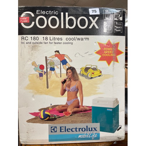 75 - BOXED ELECTRIC COOL BOX