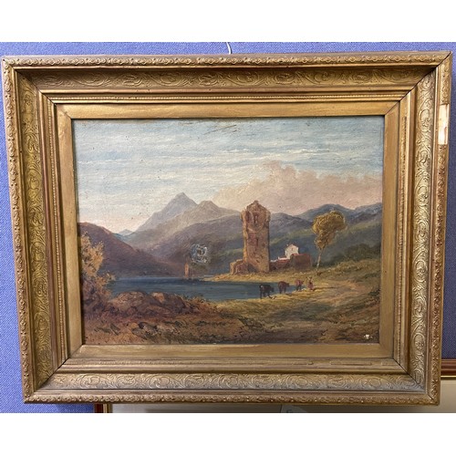 207 - S.E. GREEN OIL ON CANVAS CATTLE IN HIGHLAND LANDSCAPE FRAMED