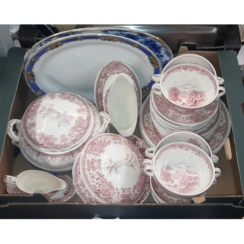 322 - CARTON - VILLEROY AND BOCH BERGEN LAND PATTERN TABLEWARES INCLUDING TUREENS