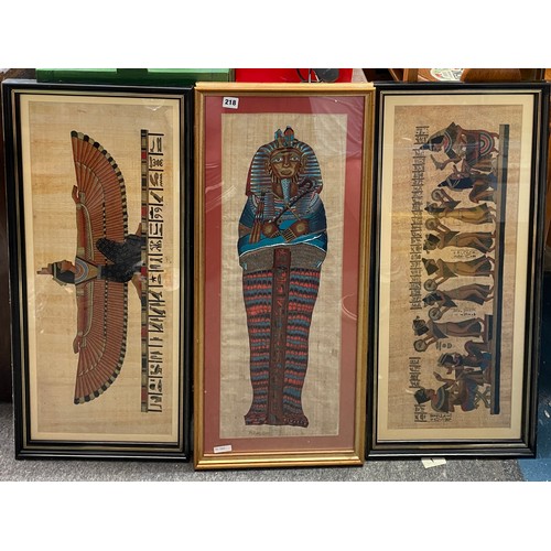 218 - EGYPTIAN PAPYRUS FRAMED PANELS