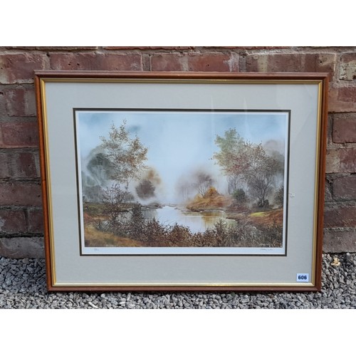 606 - LIMITED EDITION LITHOGRAPHIC PRINT BY ANTHONY WALLER 9/850 SIGNED IN PENCIL AUTUMN LANDSCAPE