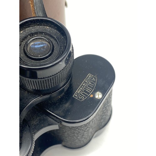 509 - PAIR OF CASED AQUILOUS FRENCH 8X25 BINOCULARS