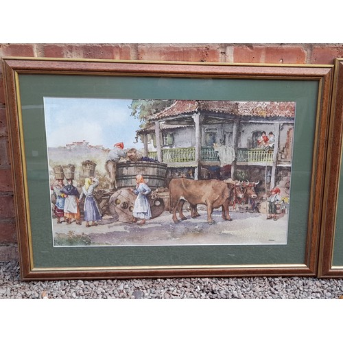 604 - PAIR OF LITHOGRAPHIC PRINTS BY STURGEON OF VILLAGE STREET SCENES